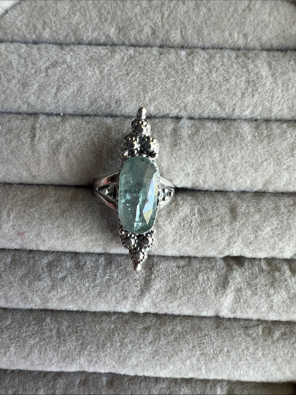 Sterling Silver Mermaid Kyanite Oval Cocktail Ring -